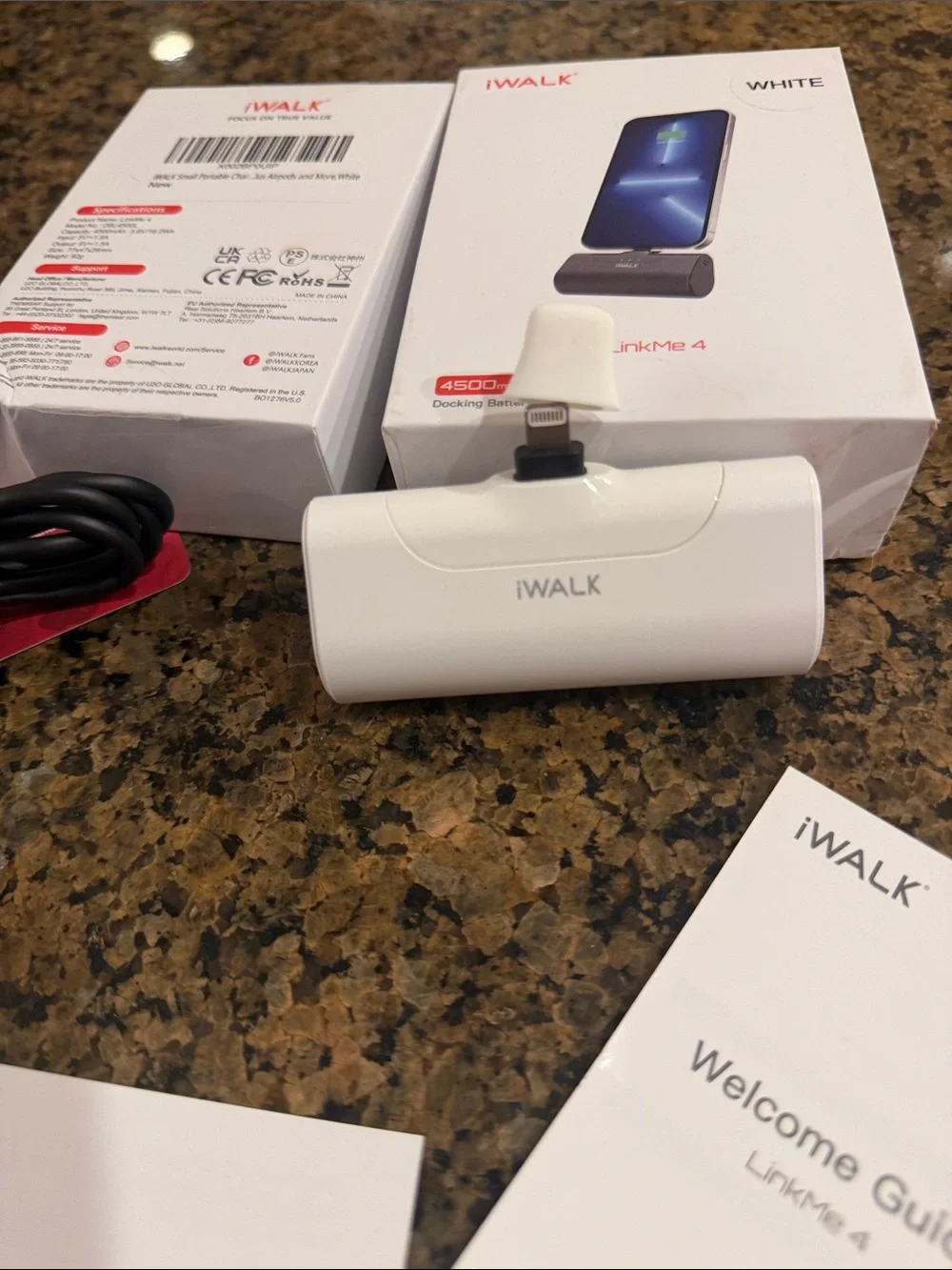 iWALK LinkPod 4 Docking Battery for iphone 4500mAh Color WHITE Portable